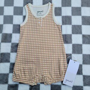 Goumi Bamboo & Organic Cotton Sleeveless Tank Romper Size 3-6m NWT